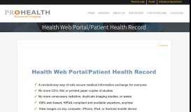 
							         Health Web Portal/Patient Health Record - Prohealth Advanced Imaging								  
							    