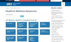 
							         Health & Wellness Resources | UCI Student Health Center								  
							    
