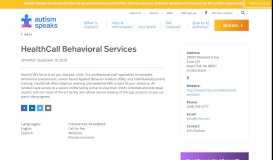 
							         HealthCall Behavioral Services | Autism Speaks								  
							    