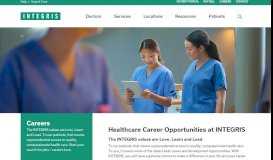 
							         Healthcare Career Opportunities at INTEGRIS | INTEGRIS								  
							    