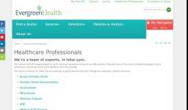 
							         Healthcare Professionals - EvergreenHealth								  
							    
