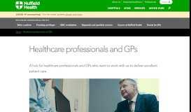 
							         Healthcare Professionals, GPs | Nuffield Health								  
							    