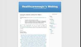 
							         Healthcaremagic's Weblog | Just another WordPress.com weblog								  
							    