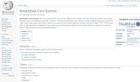 
							         HealthEast Care System - Wikipedia								  
							    