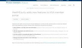 
							         HealthEquity adds new features to HSA member portal								  
							    