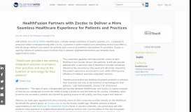 
							         HealthFusion Partners with Zocdoc to Deliver a More Seamless ...								  
							    