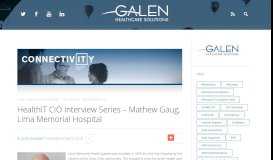 
							         HealthIT CIO Interview Series – Mathew Gaug, Lima Memorial Hospital								  
							    