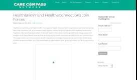 
							         HealthlinkNY and HealtheConnections Join Forces | Care Compass ...								  
							    