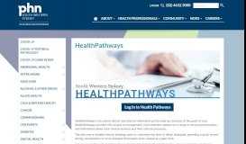 
							         HealthPathways - South Western Sydney Primary Health Network								  
							    