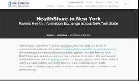 
							         HealthShare in New York | InterSystems								  
							    