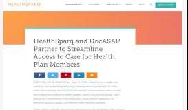 
							         HealthSparq and DocASAP Partner to Streamline Access to Care for ...								  
							    
