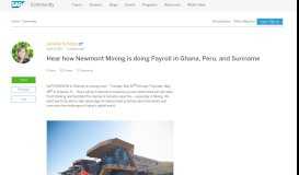 
							         Hear how Newmont Mining is doing Payroll in Ghana ... - SAP Blogs								  
							    
