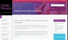 
							         Heart & Vascular Care Treatment Center - UPMC Pinnacle								  
							    