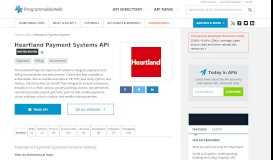 
							         Heartland Payment Systems API | ProgrammableWeb								  
							    