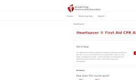 
							         Heartsaver ® First Aid CPR AED Online | AHA eLearning								  
							    