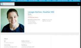 
							         Heather Lesage-Horton, MD - Brattleboro Memorial Hospital								  
							    