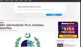 
							         HEC Job Portal for Ph.D. Scholars launches – RS-NEWS								  
							    