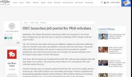 
							         HEC launches job portal for PhD scholars | Pakistan | thenews.com.pk ...								  
							    