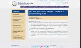 
							         HEC Need Based Scholarships – Bahria University Scholarship Portal								  
							    