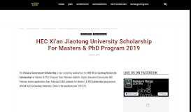 
							         HEC Xi'an Jiaotong University Scholarship For Masters & PhD ...								  
							    