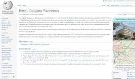 
							         Hecht Company Warehouse - Wikipedia								  
							    