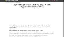 
							         (HEL) biz zum Flughafen Shanghai (PVG) - FlugzeitPortal.de								  
							    