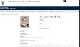 
							         Helen Tremlett | Department of Medicine								  
							    