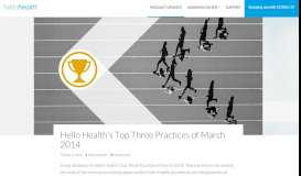 
							         Hello Health's Top Three Practices of March 2014 | Hello Health User								  
							    