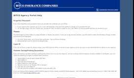 
							         Help - Agency Portal - BITCO Insurance Companies								  
							    