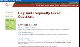 
							         Help and Frequently Asked Questions | Augusta Health								  
							    
