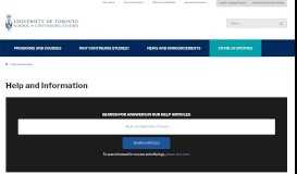 
							         Help and Information | School of Continuing Studies - University of ...								  
							    