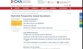 
							         Help Center | MyCHArt Frequently Asked ... - Cambridge Health Alliance								  
							    