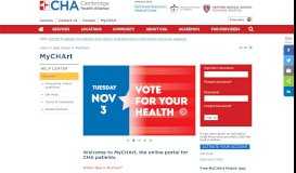 
							         Help Center | Welcome to MyCHArt - Cambridge Health Alliance								  
							    