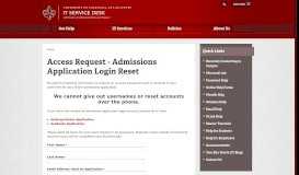 
							         Help Desk - Admissions Application Login Reset | IT Help Desk								  
							    