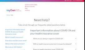 
							         Help | myOwn Health Insurance								  
							    