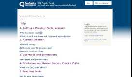 
							         Help | OLS - CQC Provider Portal								  
							    