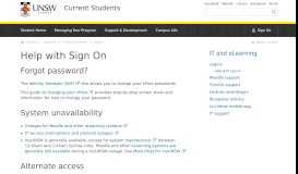 
							         Help with Sign On | UNSW Current Students								  
							    