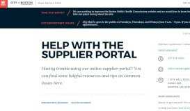 
							         Help with the supplier portal | Boston.gov								  
							    