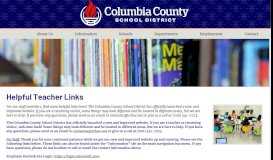 
							         Helpful Teacher Links - Columbia County School District								  
							    