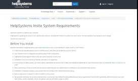 
							         HelpSystems Insite System Requirements · Customer Portal								  
							    