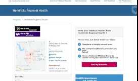 
							         Hendricks Regional Health | MedicalRecords.com								  
							    