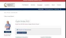 
							         Henke, Clyde, M.D. | Doctors and Providers | Community Medical ...								  
							    