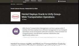 
							         Henkel Deploys Oracle to Unify Group-Wide Transportation Operations								  
							    