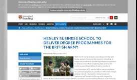 
							         Henley Business School to deliver degree programmes for the British ...								  
							    