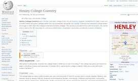
							         Henley College Coventry - Wikipedia								  
							    