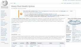 
							         Henry Ford Health System - Wikipedia								  
							    