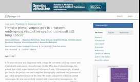 
							         Hepatic portal venous gas in a patient undergoing chemotherapy for ...								  
							    