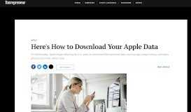 
							         Here's How to Download Your Apple Data - Entrepreneur								  
							    