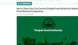 
							         Here's How You Can Contact Punjab Food Authority About Food ...								  
							    