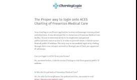 
							         Here's how you can login to ACES Charting of FMCNA								  
							    